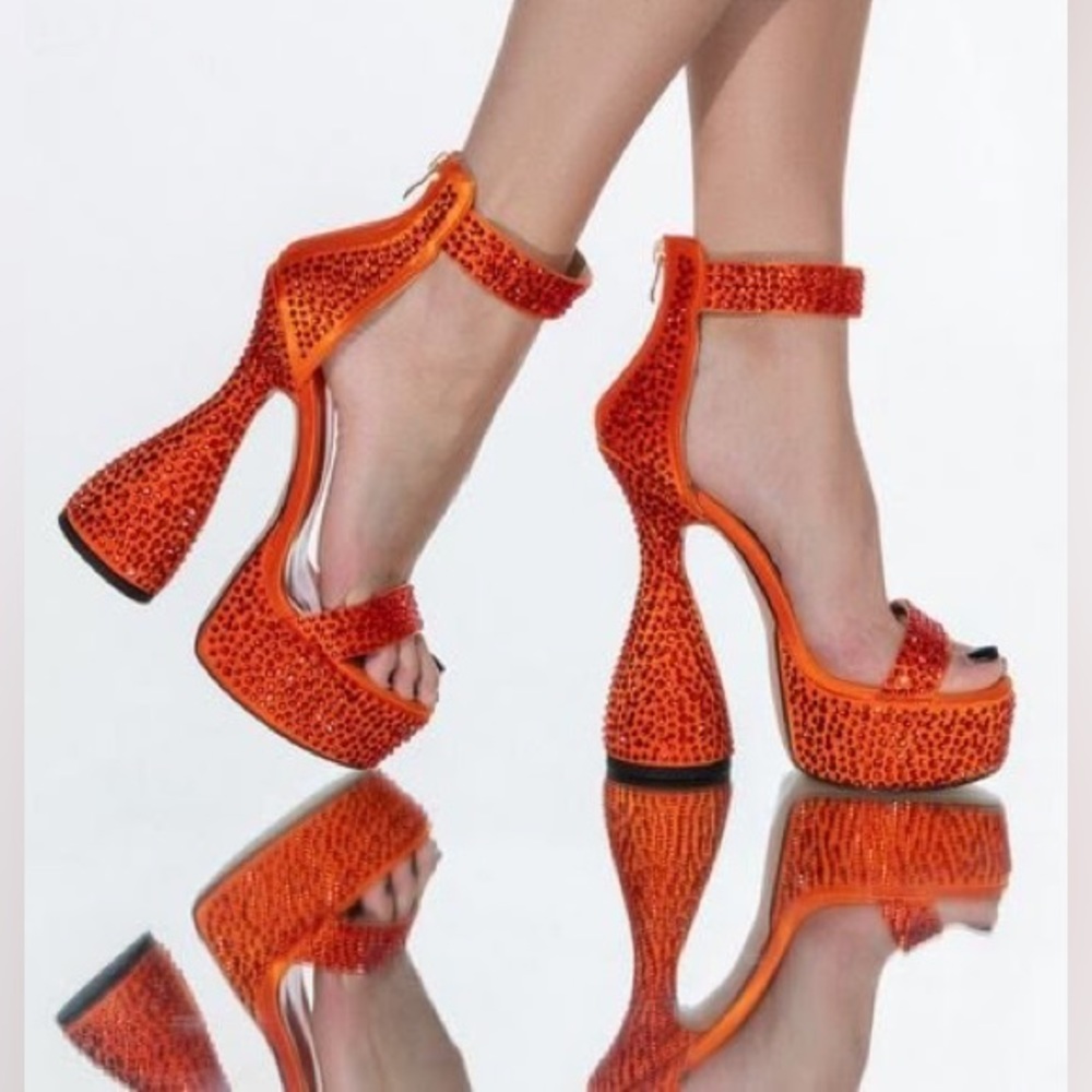 Orange Platform Heels